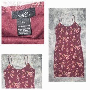 Rue21 Floral Burgundy Dress